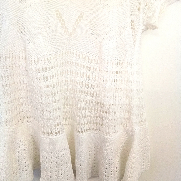 Rue 21 Ruffled Edge Open Knit Cocoon Sweater - Picture 8 of 13